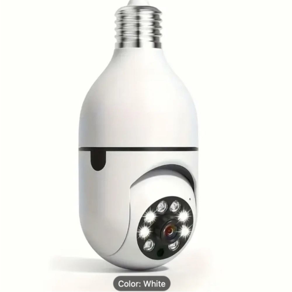 SMART SECURITY Camera NWT Screw in Bulb Size Night Vision Pan Tilt Wide Angle